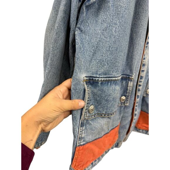 Vintage Y2K Nautica Distressed Denim Chore Style Jacket Men’s Size Large - Picture 7 of 16